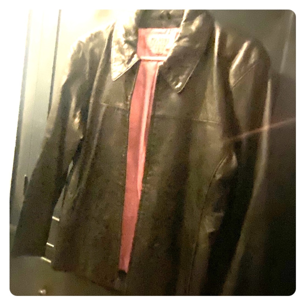 Black leather jacket